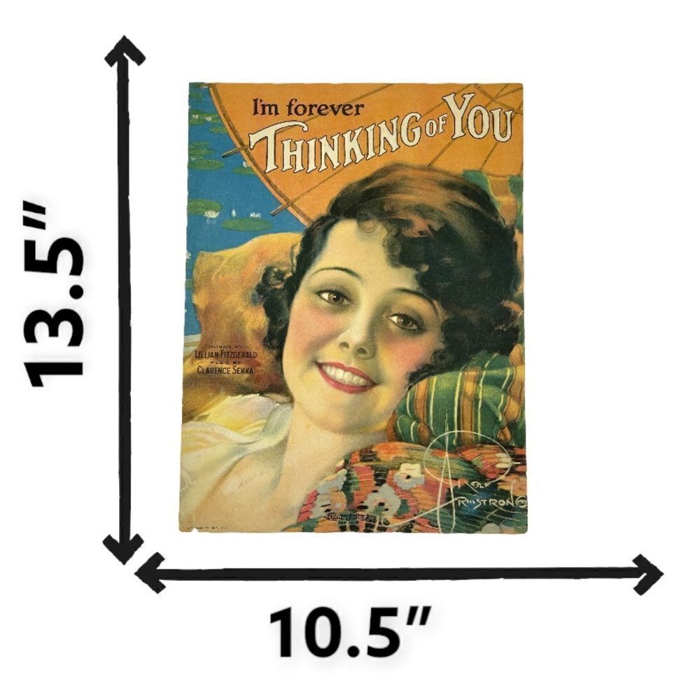 I’m Forever Thinking of You Illustrated by Rolf Armstrong 1919 Sheet Music - Picture 16 of 16